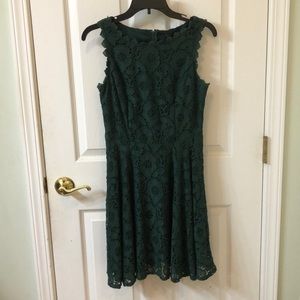 Emerald Green Floral Homecoming Dress